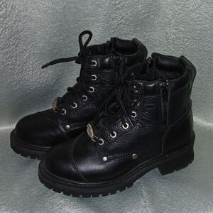 Black Leather Upper Steel Toe Combat Boots
